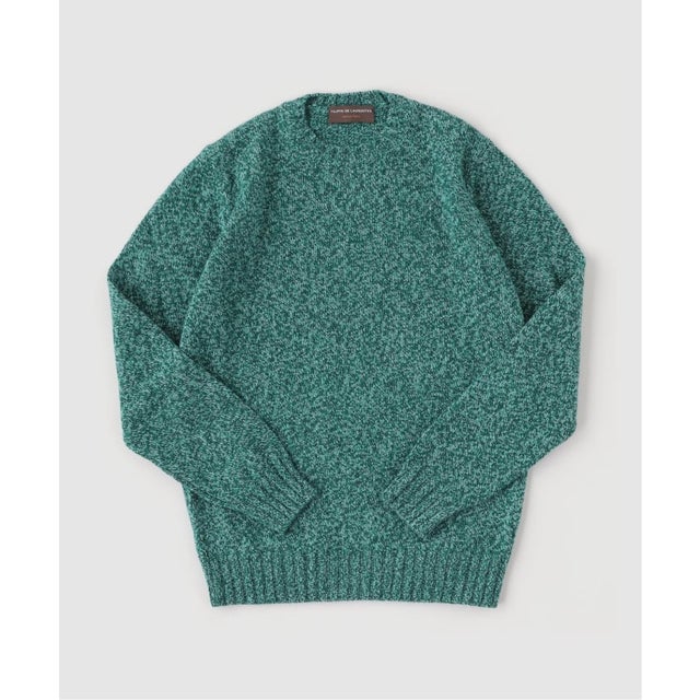 FILIPPO DE LAURENTIIS Melange クルーネック ニット （グリーン B）