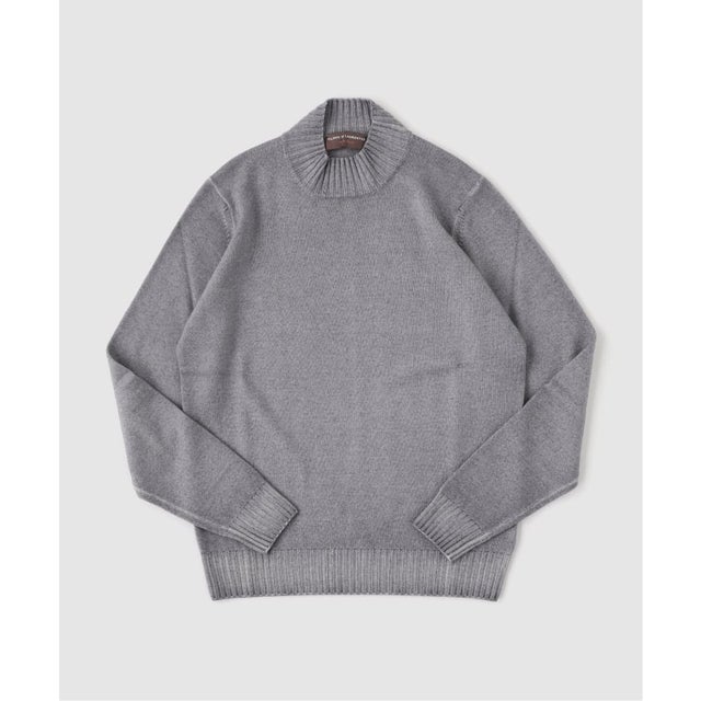 FILIPPO DE LAURENTIIS Garment Dye 10gg モックネック ニット （グレーB）