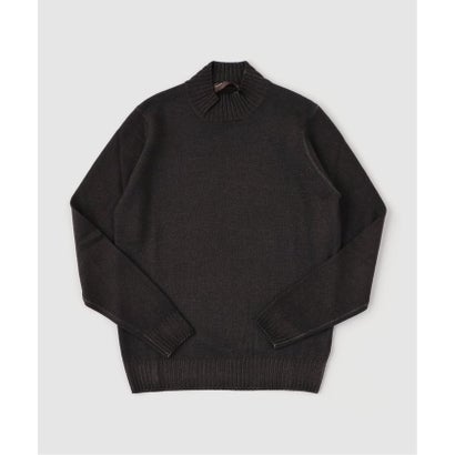 エディフィス EDIFICE FILIPPO DE LAURENTIIS Garment Dye 10gg モックネック ニット （ブラウン）｜詳細画像