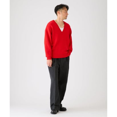 エディフィス EDIFICE 《予約》COTTON/WOOL DEEP Vネック ニット （レッド）｜詳細画像