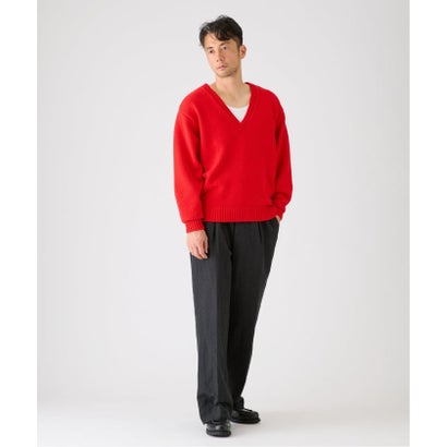 エディフィス EDIFICE 《予約》COTTON/WOOL DEEP Vネック ニット （レッド）｜詳細画像