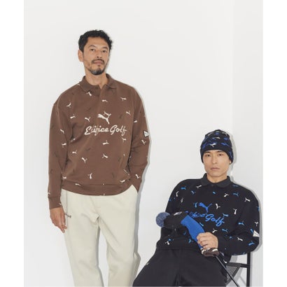 《予約》PUMA x EDIFICE GOLFゴルフニットポロシャツ （ブラウン）｜詳細画像