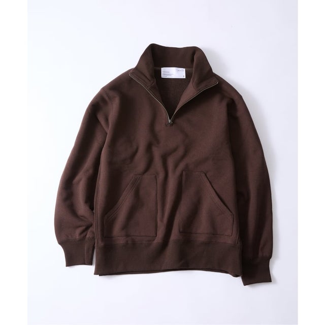 《予約》THYARD(スヤード)別注 SOLOTEX HARF ZIP スウェット （ブラウン）