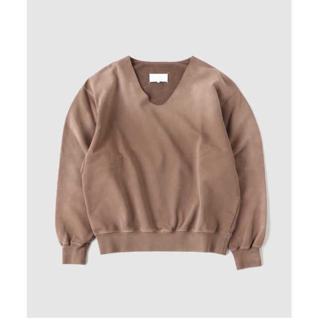 MAISON MARGIELA(メゾン マルジェラ) WASHED V-NECK SWEATSHIRT （キャメル）