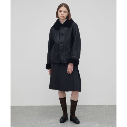 edition pourell リバーシブル ラムレザー ムートンコート （19 ブラック）｜詳細画像