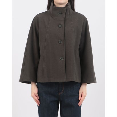 エグランティーヌ EGLANTINE フェイクウールスタンドカラージャケット （カーキ）｜詳細画像