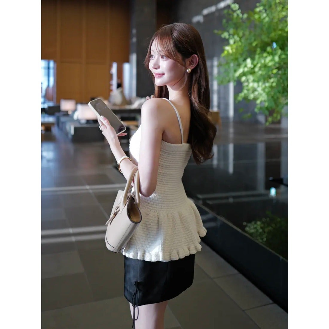 エイミーイストワール EIMY ISTOIRE CROCHET KNIT BUSTIER （RED