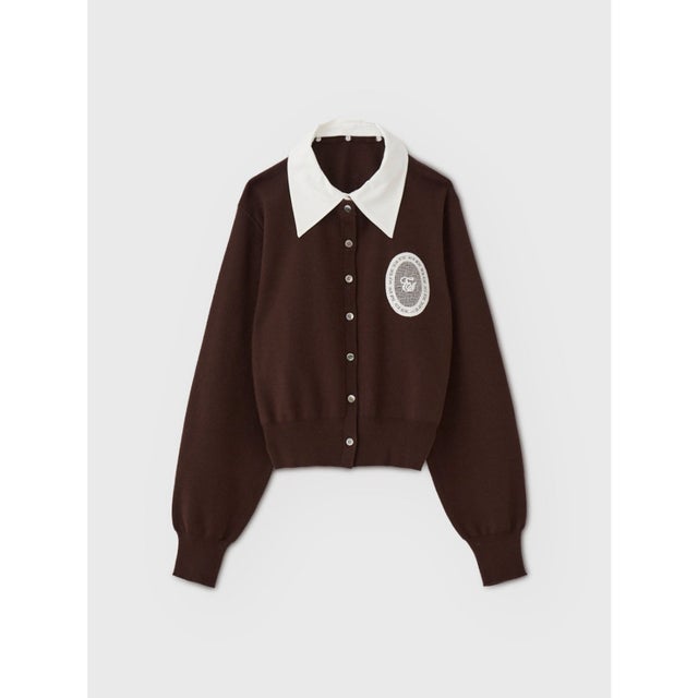 MEDALLION KNIT CARDIGAN （BROWN）