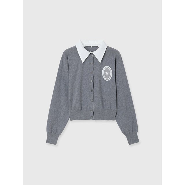 MEDALLION KNIT CARDIGAN （GREY）