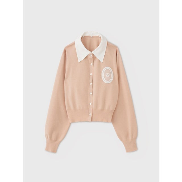 MEDALLION KNIT CARDIGAN （PINK BEIGE）