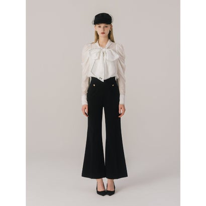 STITCH BOW TIE BLOUSE （WHITE）｜詳細画像
