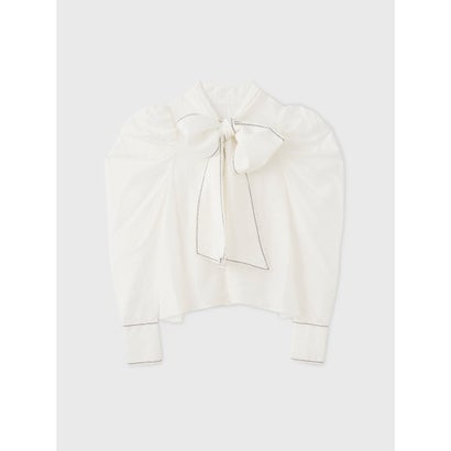 STITCH BOW TIE BLOUSE （WHITE）｜詳細画像