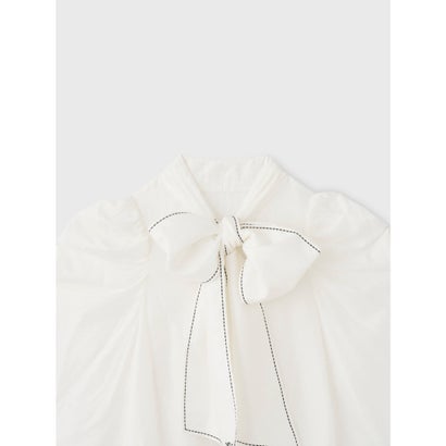 STITCH BOW TIE BLOUSE （WHITE）｜詳細画像