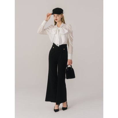 STITCH BOW TIE BLOUSE （WHITE）｜詳細画像
