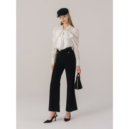 STITCH BOW TIE BLOUSE （WHITE）｜詳細画像