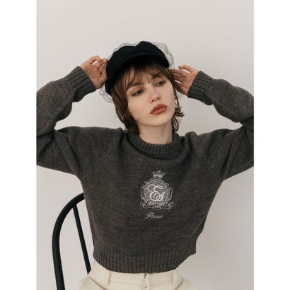 MIDDLE LOGO KNIT TOPS （NVY）｜詳細画像