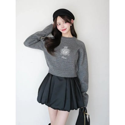 MIDDLE LOGO KNIT TOPS （NVY）｜詳細画像