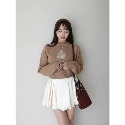 MIDDLE LOGO KNIT TOPS （NVY）｜詳細画像