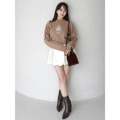 MIDDLE LOGO KNIT TOPS （NVY）｜詳細画像