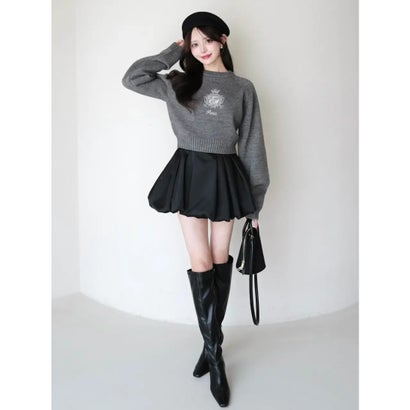 MIDDLE LOGO KNIT TOPS （GRY）｜詳細画像