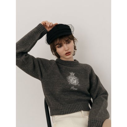 MIDDLE LOGO KNIT TOPS （GRY）｜詳細画像