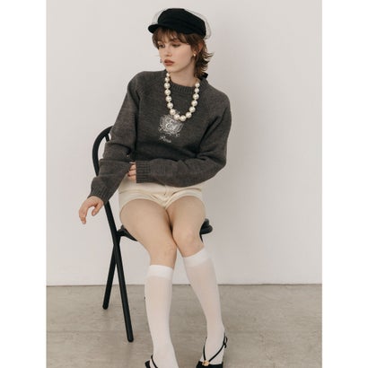 MIDDLE LOGO KNIT TOPS （GRY）｜詳細画像