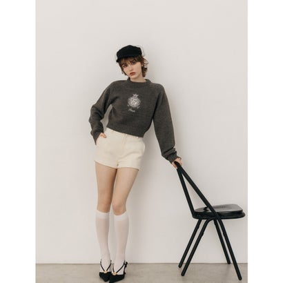 MIDDLE LOGO KNIT TOPS （GRY）｜詳細画像