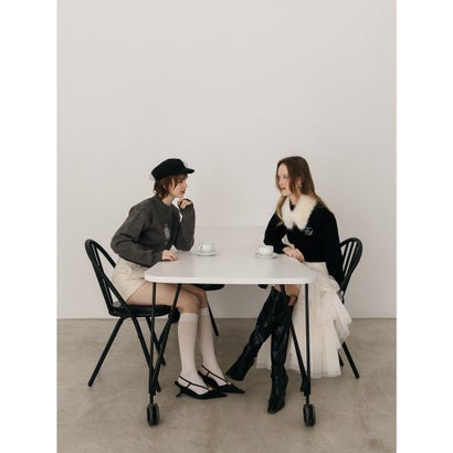 MIDDLE LOGO KNIT TOPS （O/WHT）｜詳細画像