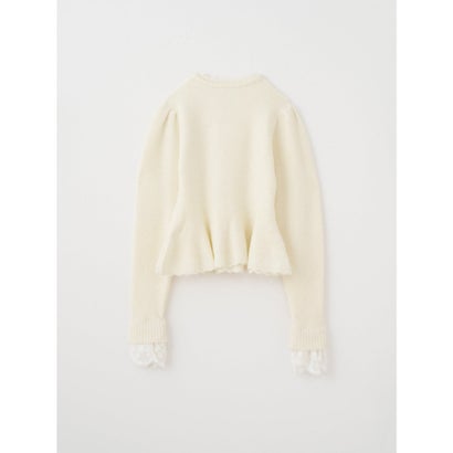 LACE PEPLUM KNIT TOPS （C/GRY）｜詳細画像