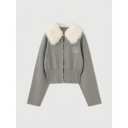 FUR TIPPET CARDIGAN （GRY）｜詳細画像