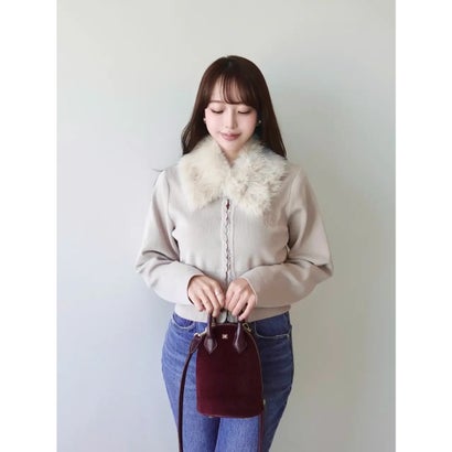 FUR TIPPET CARDIGAN （BLK）｜詳細画像