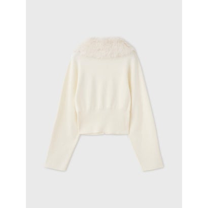 FUR TIPPET CARDIGAN （WHT）｜詳細画像