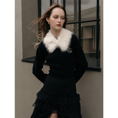 FUR TIPPET CARDIGAN （WHT）｜詳細画像