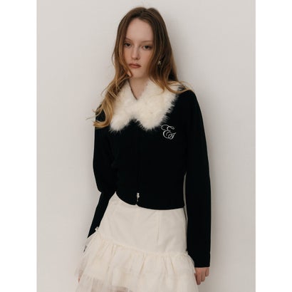 FUR TIPPET CARDIGAN （WHT）｜詳細画像