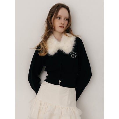 FUR TIPPET CARDIGAN （WHT）｜詳細画像