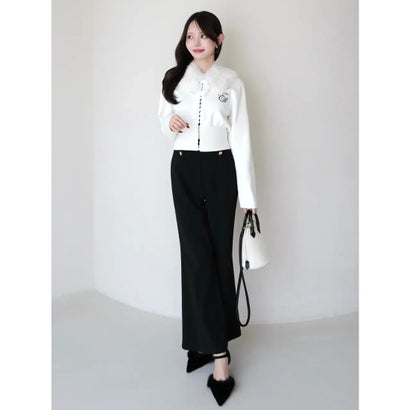 FUR TIPPET CARDIGAN （WHT）｜詳細画像
