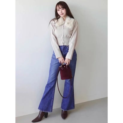 FUR TIPPET CARDIGAN （WHT）｜詳細画像