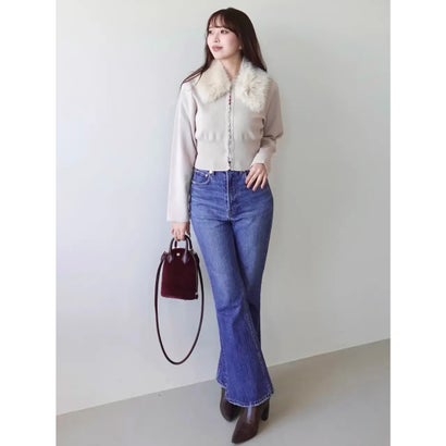 FUR TIPPET CARDIGAN （WHT）｜詳細画像