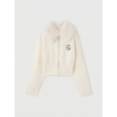 FUR TIPPET CARDIGAN （WHT）｜詳細画像