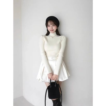 BELTED SATIN BALLON SKIRT （BLK）｜詳細画像