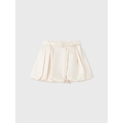 BELTED SATIN BALLON SKIRT （WHT）｜詳細画像