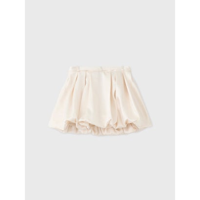 BELTED SATIN BALLON SKIRT （WHT）｜詳細画像
