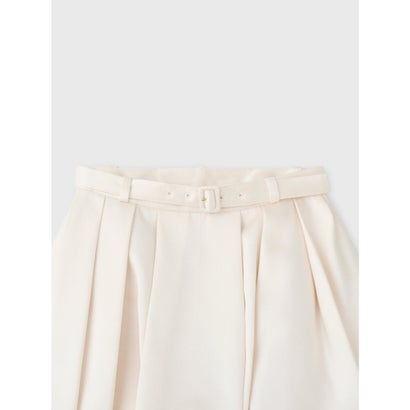 BELTED SATIN BALLON SKIRT （WHT）｜詳細画像
