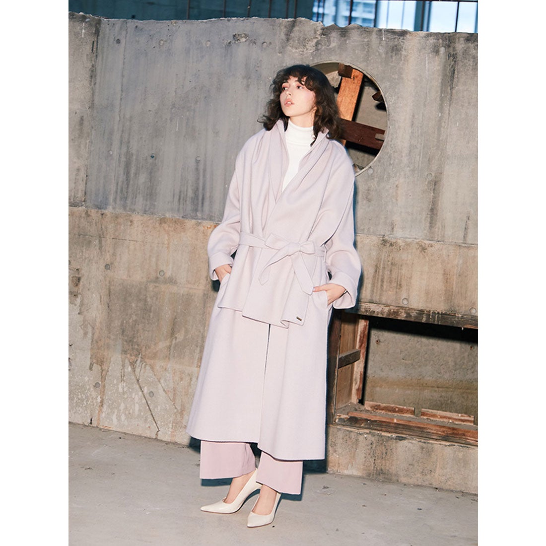 【美品】eimy istoire マフラーセットエアリーガウンコート EIMY ISTOIRE エイミーイストワール eimy istoire マフラーセット