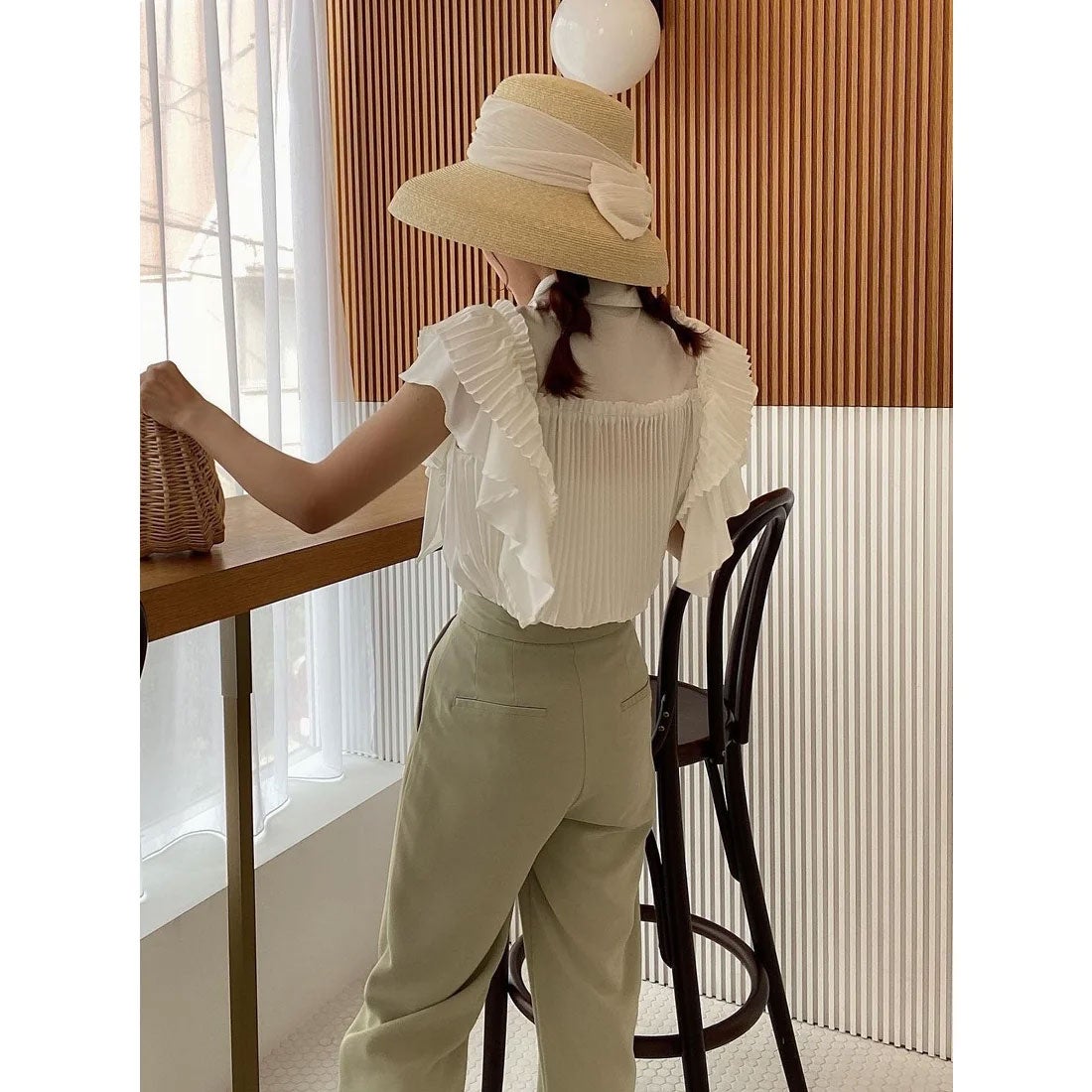 EIMY ISTOIRE エイミーイストワール eimy istoire プリーツラッフル 