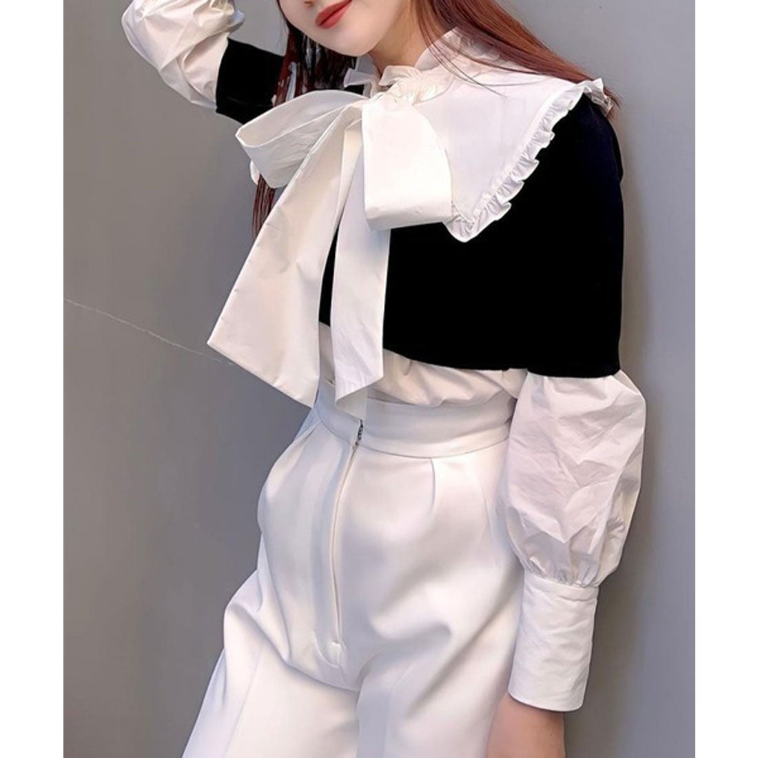 EIMY ISTOIRE エイミーイストワール eimy istoire フリルカラーシャツ