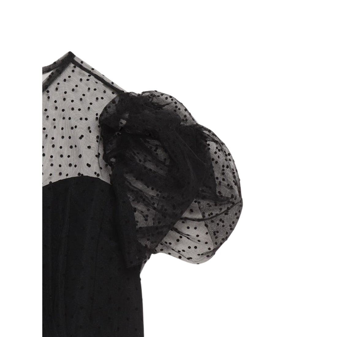 エイミーイストワール eimy istoire ドットチュールコンシャススリーブマーメイドワンピース （BLACK） -ファッション通販