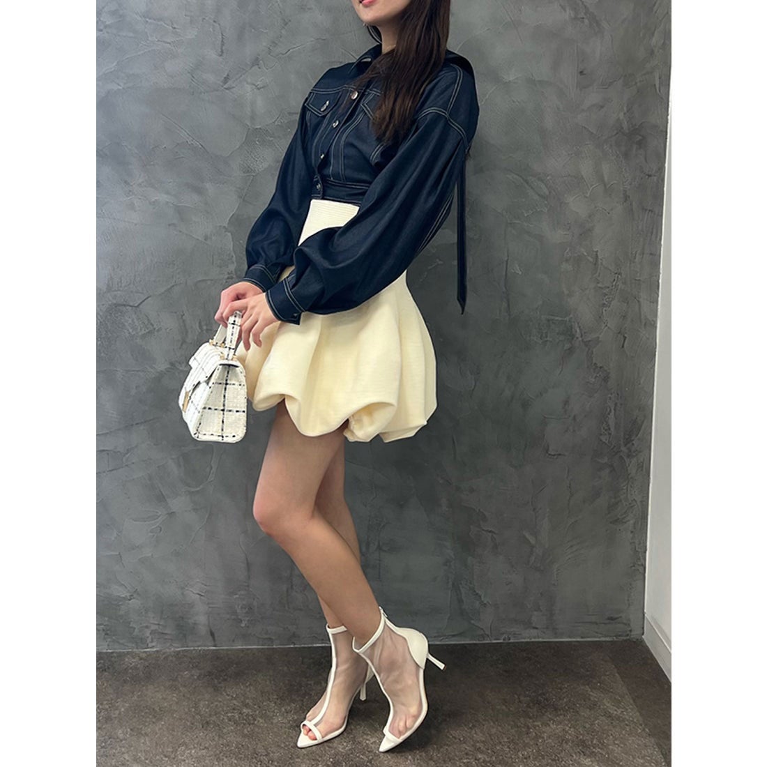 エイミーイストワール EIMY ISTOIRE ニットバルーンミニスカート
