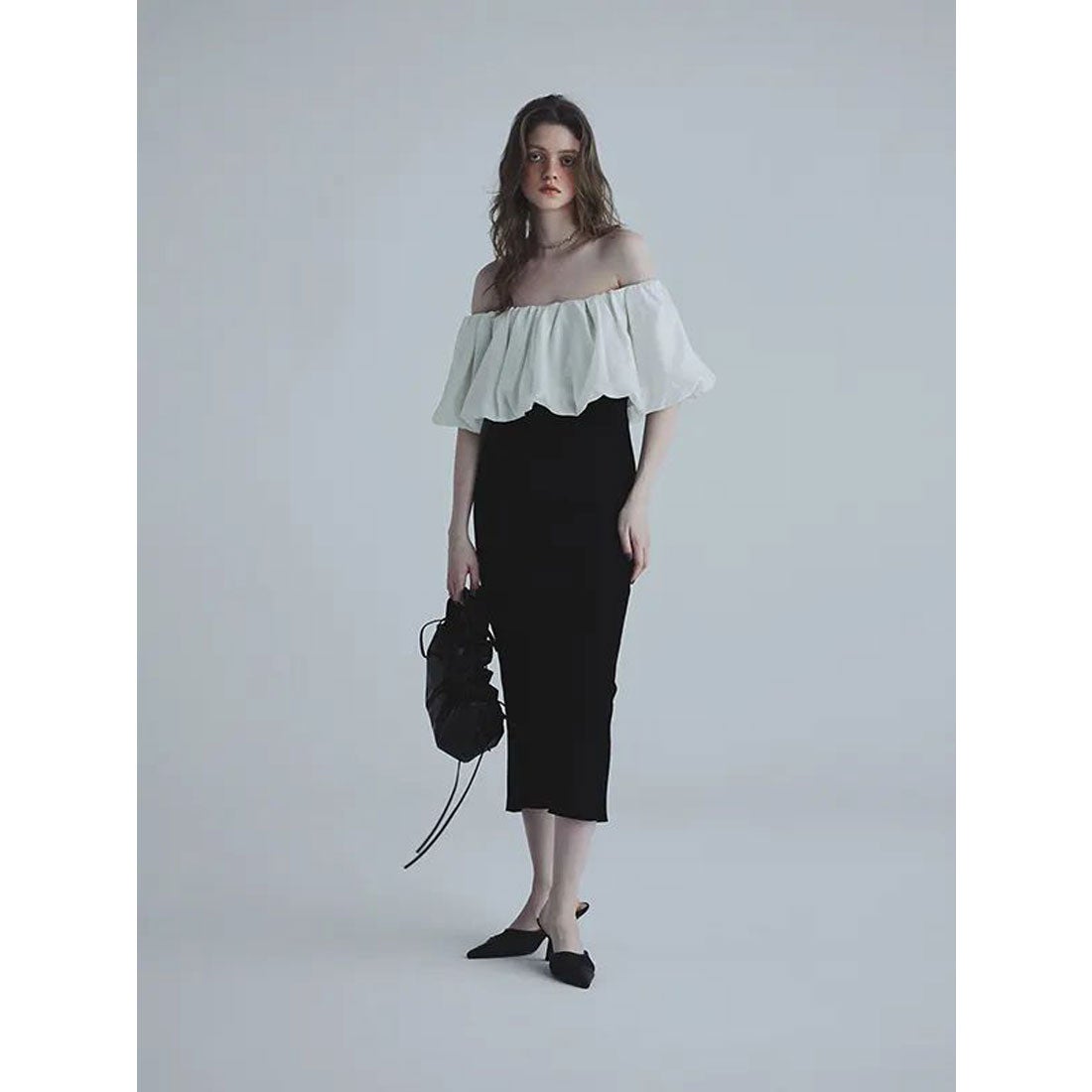 エイミーイストワール eimy istoire バルーンオフショルダーニット 