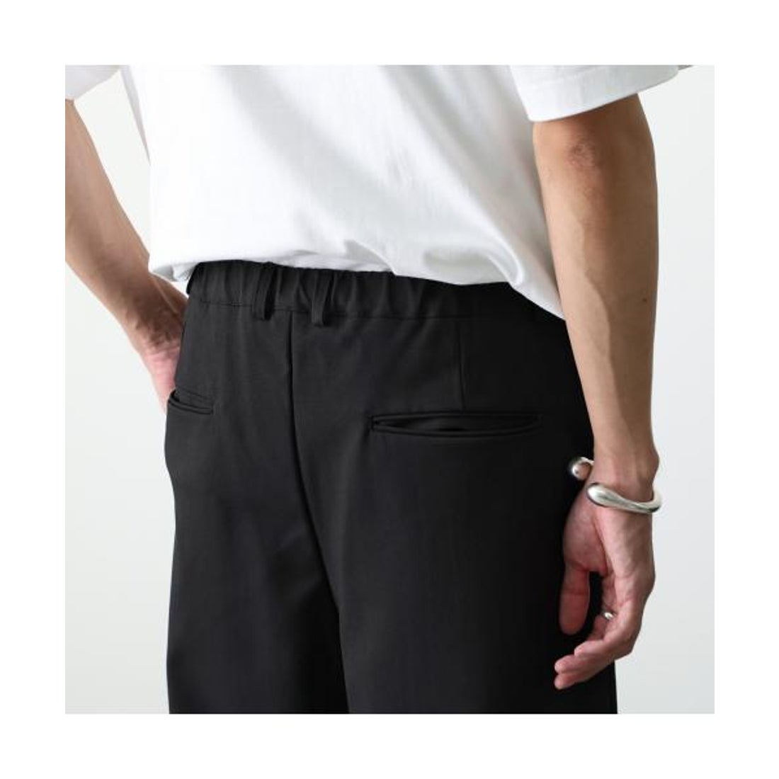 EKATスラックス ESM2409358 ダブルタック ワイドパンツ （BLACK